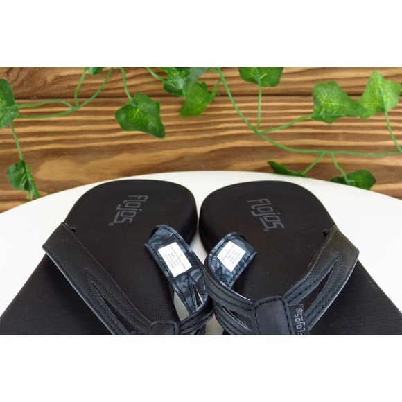 Flojos Sz 10 M Black Flip Flop Synthetic Women Sandals - Picture 3 of 7